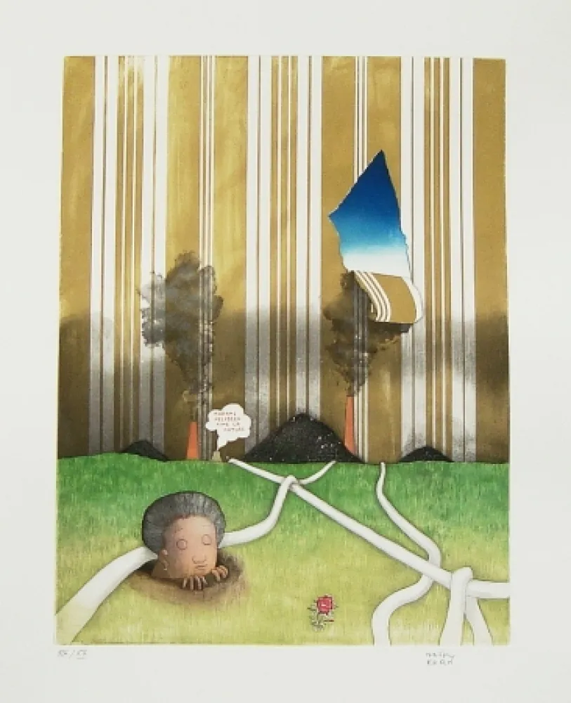 Aguafuerte Y Aguatinta Kern - Madame Hellbeen aime la nature