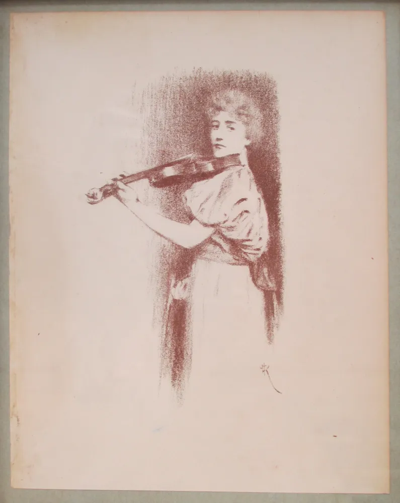 Litografía Khnopff - The Violinist