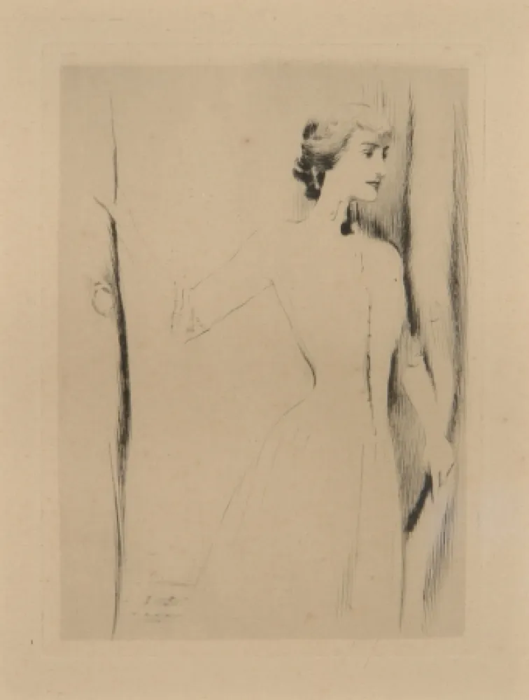 Punta Seca Khnopff - Un rideau