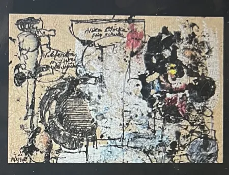 Sin Técnico Kijno - Composition Abstraite. Technique mixte et acrylique