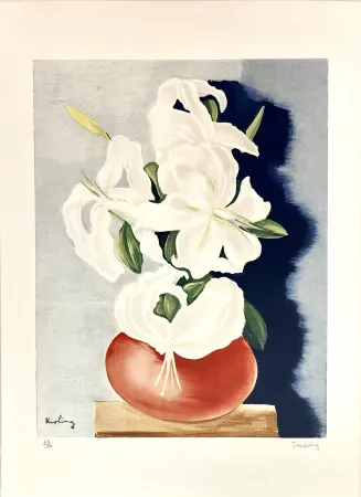 Litografía Kisling - Bouquet de Fleurs