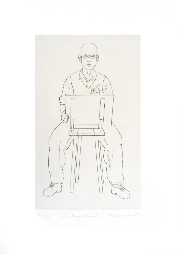 Grabado Klapheck - Autoportrait