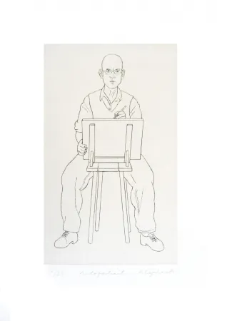 Grabado Klapheck - Autoportrait