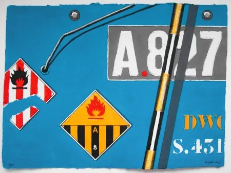 Grabado Klasen - INFLAMMABLE - Aquagravure de PETER KLASEN