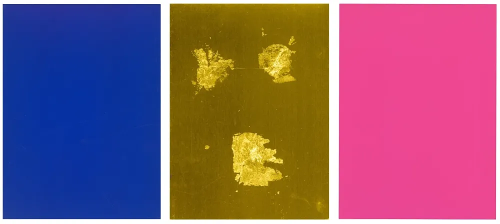 Serigrafía Klein - Monochrome und Feuer (Krefeld Triptych)