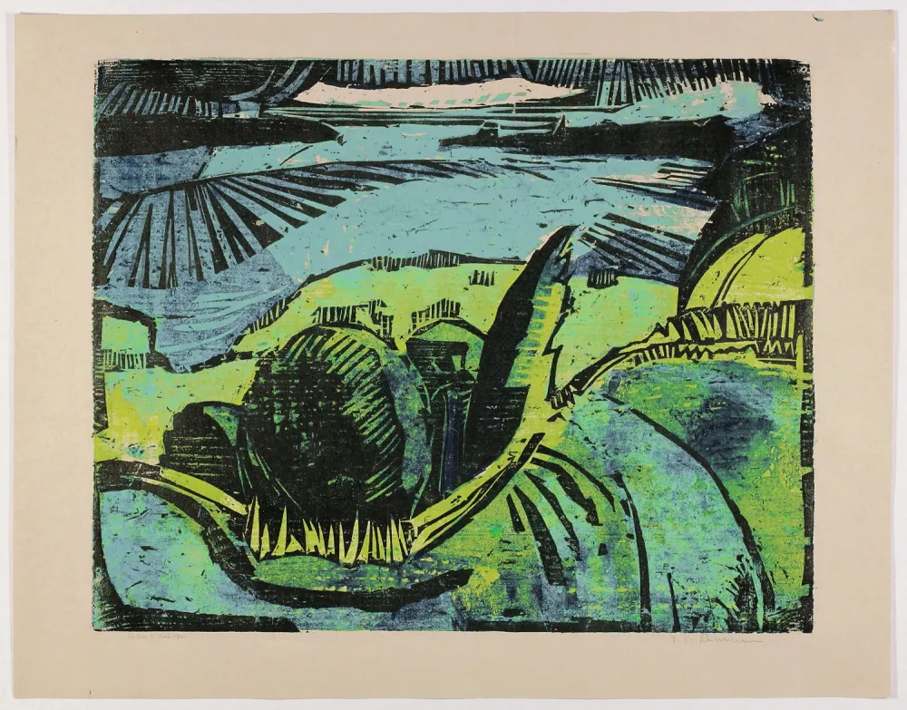 Grabado En Madera Kliemann - Große Havellandschaft (Large Havel Landscape)