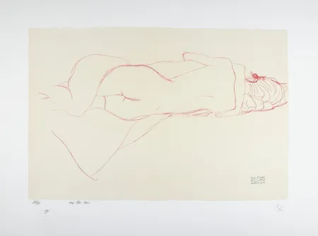 Litografía Klimt - Etude pour le serpent d'eau / Study for Water Snakes | Deux femmes enlacées / Two women embracing, 1905