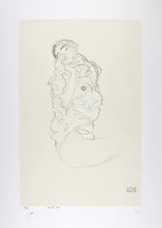 Litografía Klimt - La fille aux yeux fermés, 1917 | The girl with her eyes closed, 1917