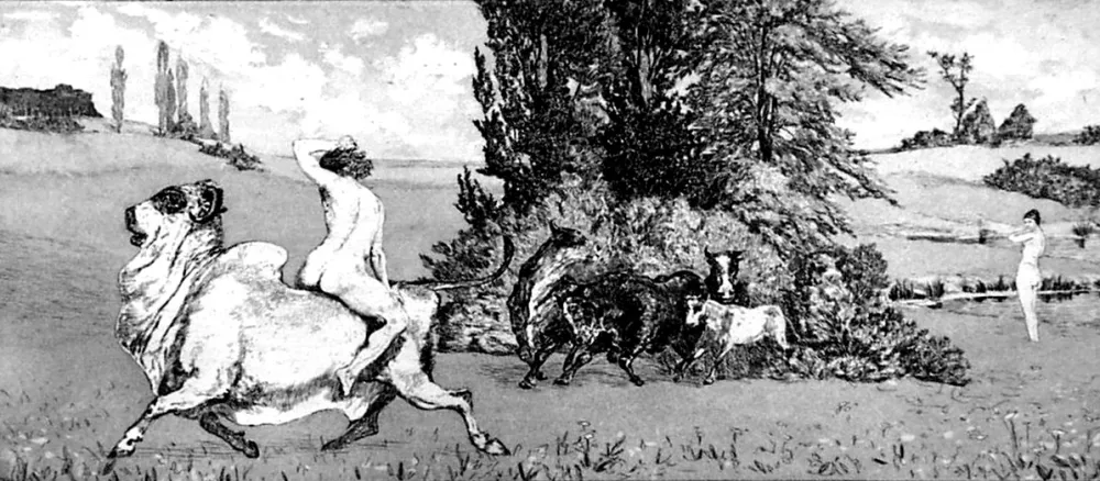 Aguafuerte Y Aguatinta Klinger - Apollo e Dafne III