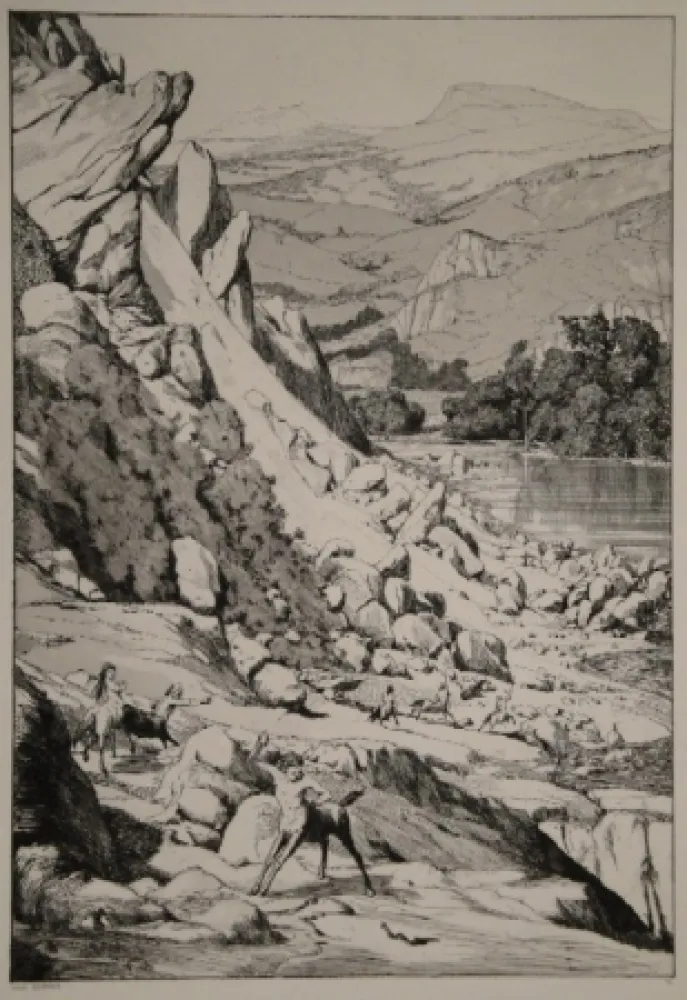 Aguafuerte Y Aguatinta Klinger - Bergsturz