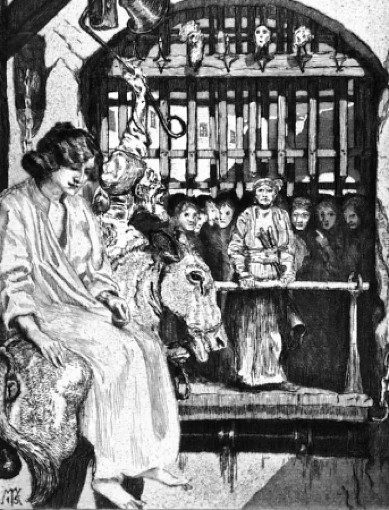 Aguafuerte Y Aguatinta Klinger - Davanti alla porta