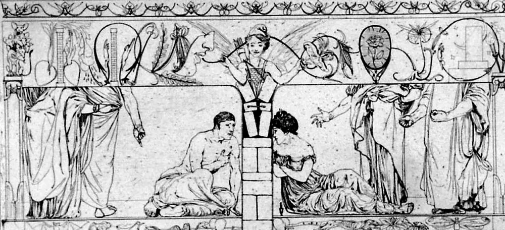 Aguafuerte Y Aguatinta Klinger - Piramo e Tisbe I