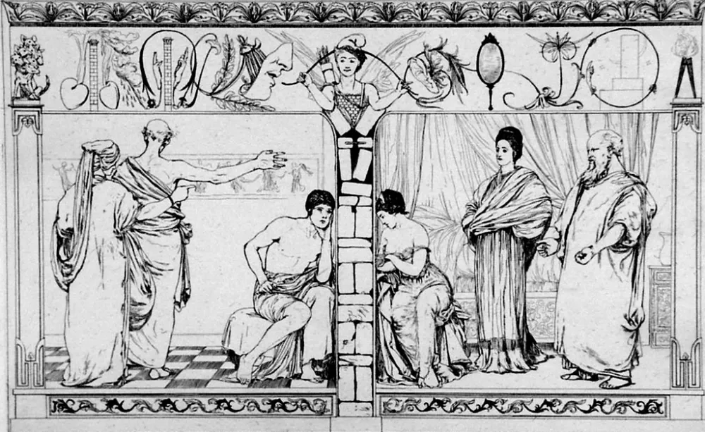 Aguafuerte Y Aguatinta Klinger - Piramo e Tisbe I(foglio 2a)