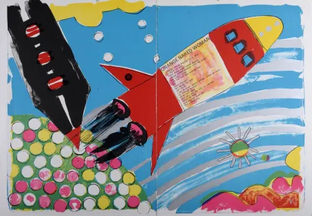 Litografía Kogelnik - Orange Naked Woman