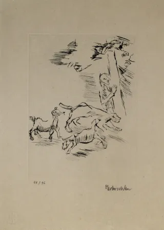 Grabado Kokoschka - Der Beobachter