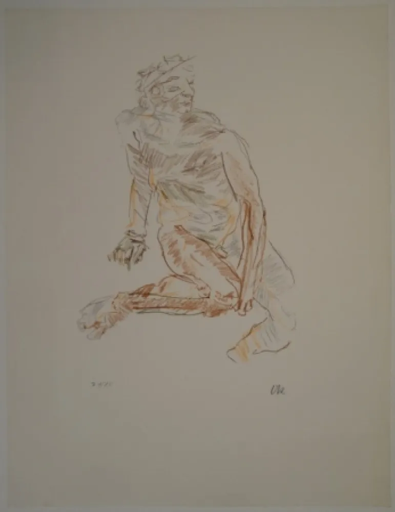 Litografía Kokoschka - Flussgott