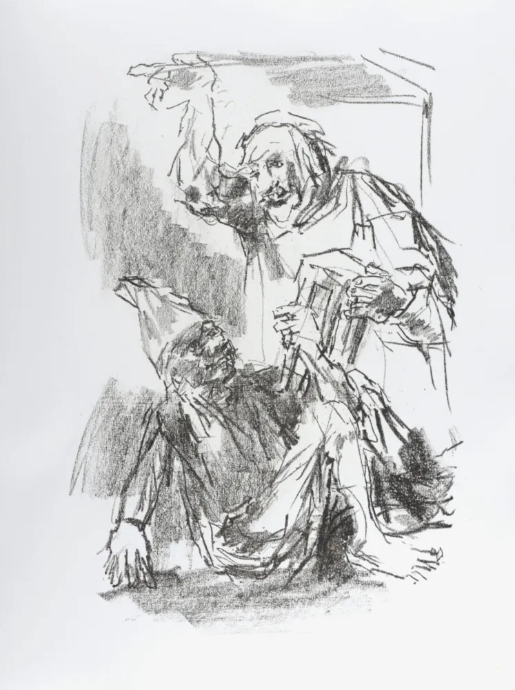 Litografía Kokoschka - Lear and Fool, 1963