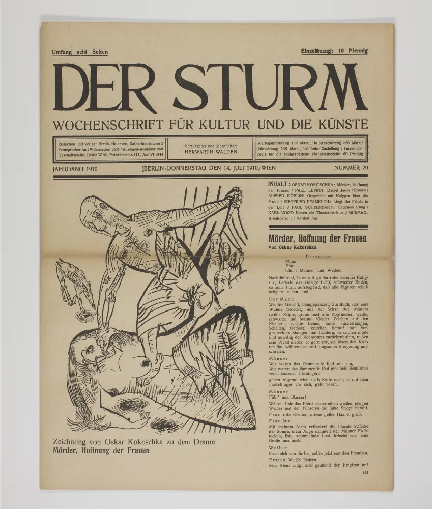 Litografía Kokoschka - Mörder, Hoffnung der Frauen 