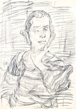 Litografía Kokoschka - Oskar Kokoschka (1886–1980) - Madeleine - Lithograph on paper - 1920