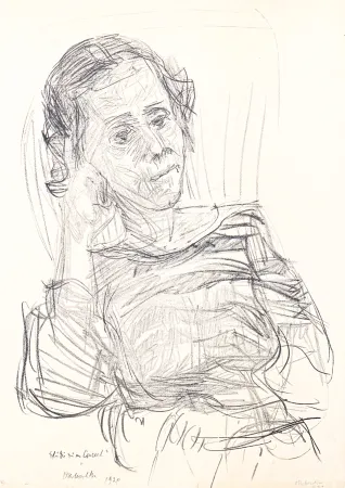 Litografía Kokoschka - Oskar Kokoschka (1886–1980) - Madeleine - Lithograph on paper - 1920