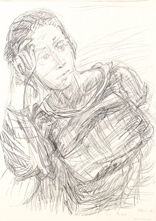 Litografía Kokoschka - Oskar Kokoschka (1886–1980) - Madeleine - Lithograph on paper - 1920