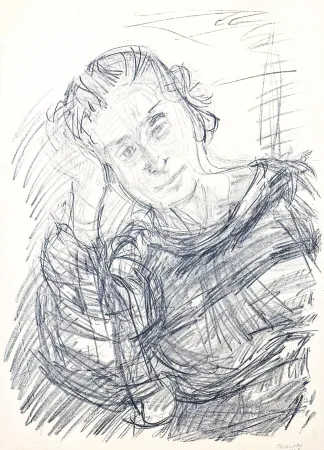 Litografía Kokoschka - Oskar Kokoschka (1886–1980) - Madeleine - Lithograph on paper - 1920