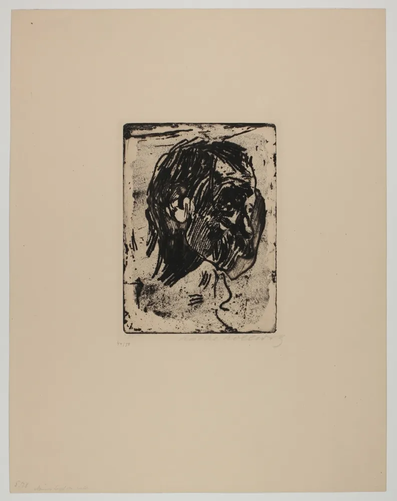Grabado Kollwitz - Männerkopf nach rechts (Man's head turned right)