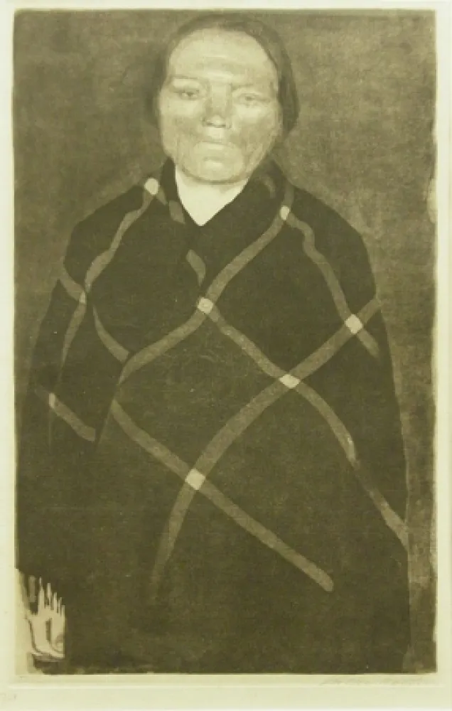 Aguafuerte Kollwitz - Schwangere Frau