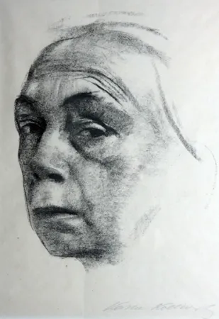 Litografía Kollwitz - Self Portrait 