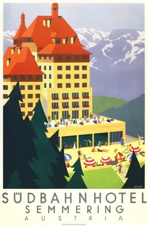 Litografía Kosel - Südbahnhotel Semmering Austria