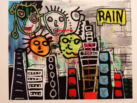 Litografía Kostabi - Kostabi