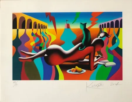 Serigrafía Kostabi - Sans titre