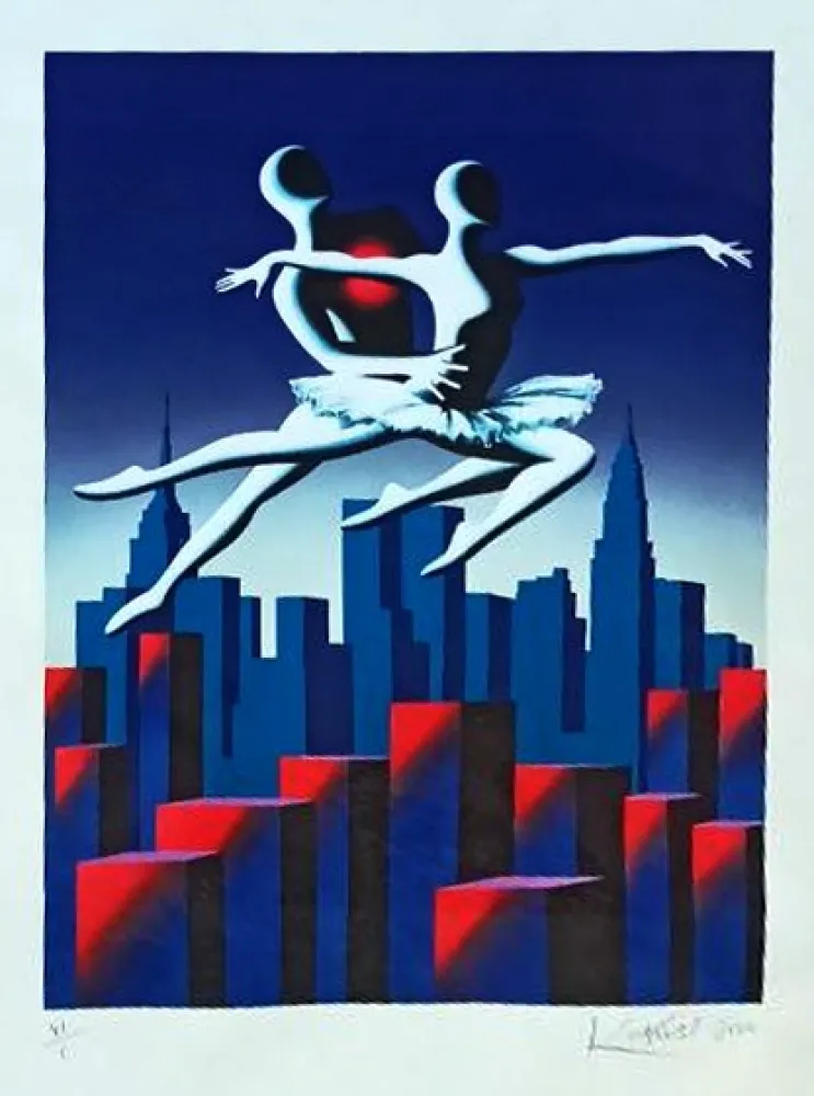 Litografía Kostabi - SENZA TITOLO