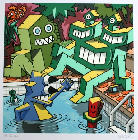 Serigrafía Kriki - La piscine