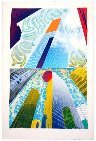 Litografía Krøjer - Up town Manhattan