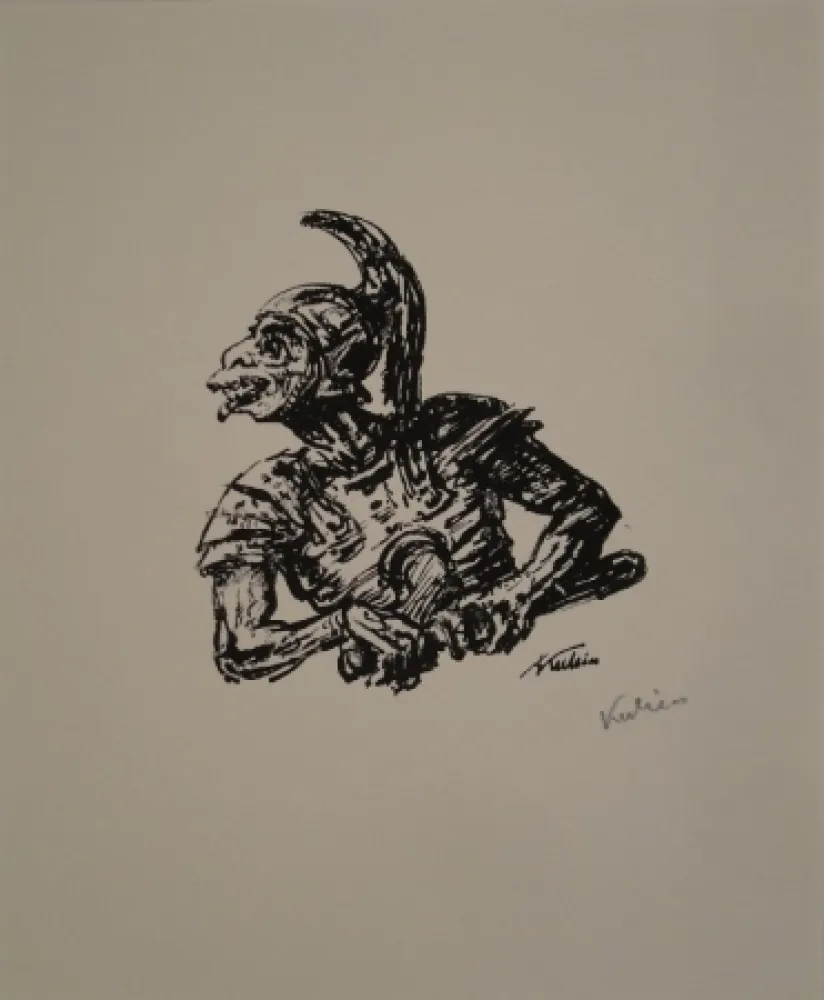 Litografía Kubin - Der Soldat, der Christi Seite durchstach. 