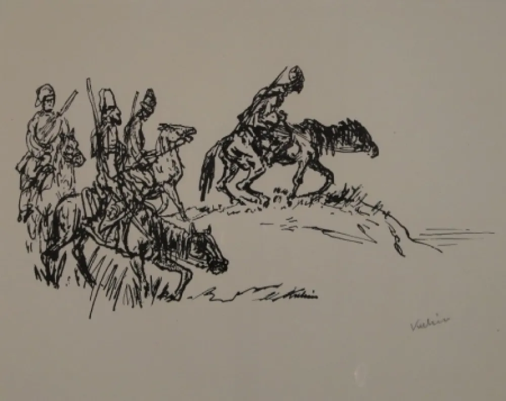 Litografía Kubin - Kosaken