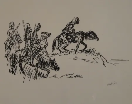 Litografía Kubin - Kosaken