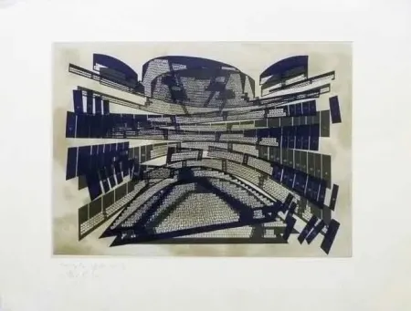 Aguafuerte Kuitca - Sin titulo