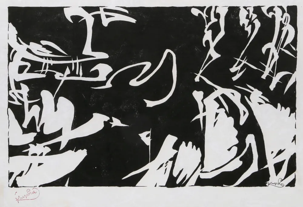 Grabado En Madera Kupka - Bile rytmy na cernem II