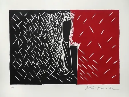 Linograbado Kuroda - Rouge et noir