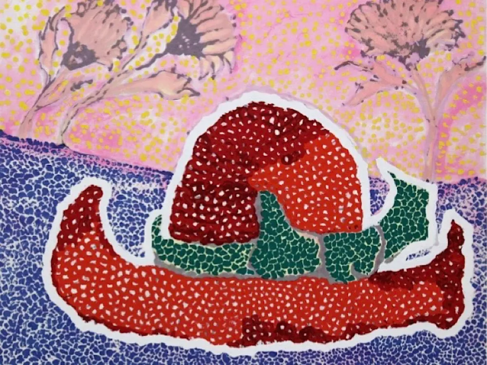 Serigrafía Kusama - Hat left behind in the field