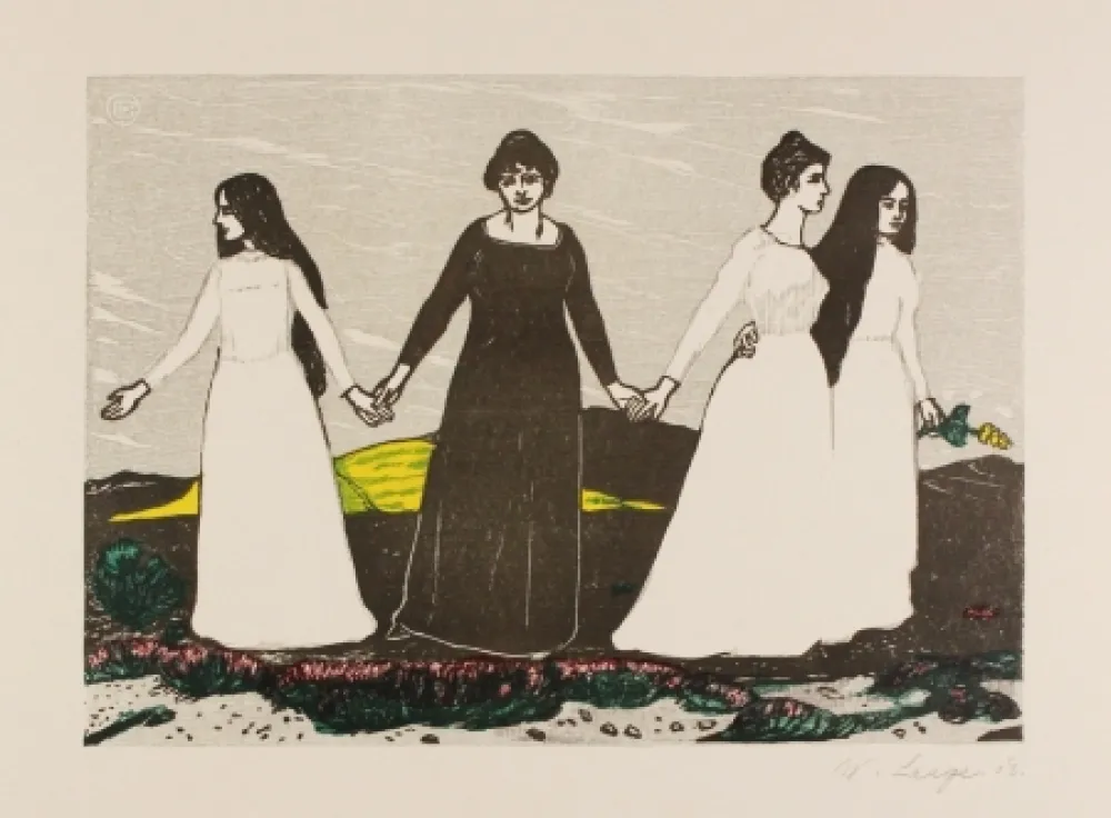 Grabado En Madera Laage - Sommers Abschied von der Heide