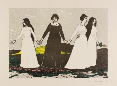 Grabado En Madera Laage - Sommers Abschied von der Heide