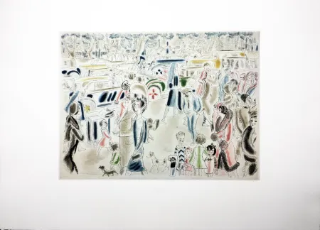 Aguafuerte Y Aguatinta Laborde - L'AVENUE DU BOIS DE BOULOGNE (1930)