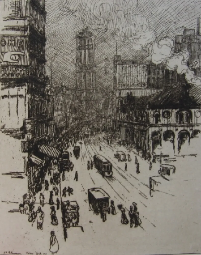 Grabado Laboureur - Broadway, New York