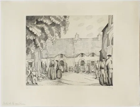 Aguafuerte Laboureur - La Sortie de la Grand'messe