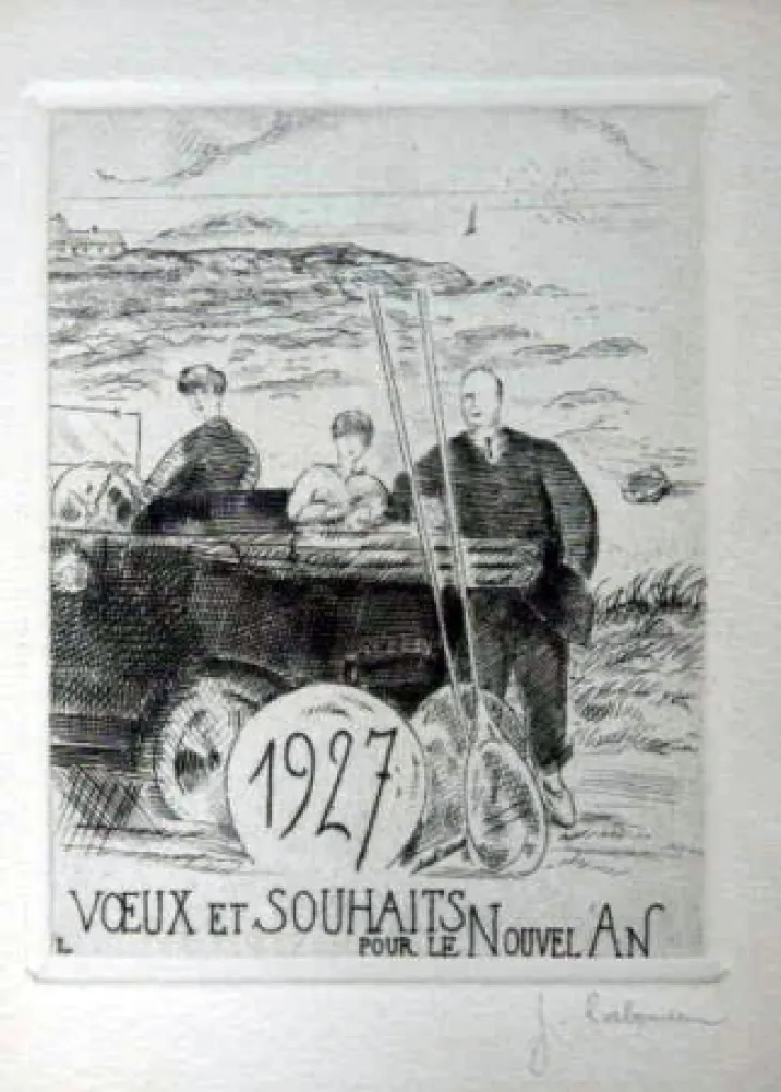 Aguafuerte Laboureur - Le chemin cotier