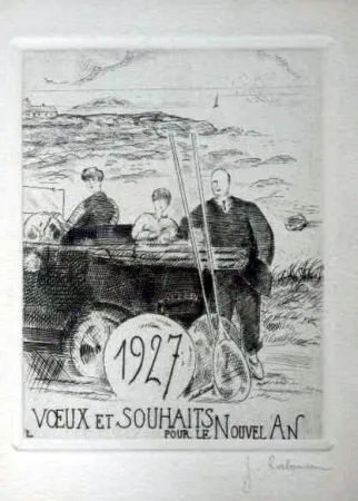 Aguafuerte Laboureur - Le chemin cotier