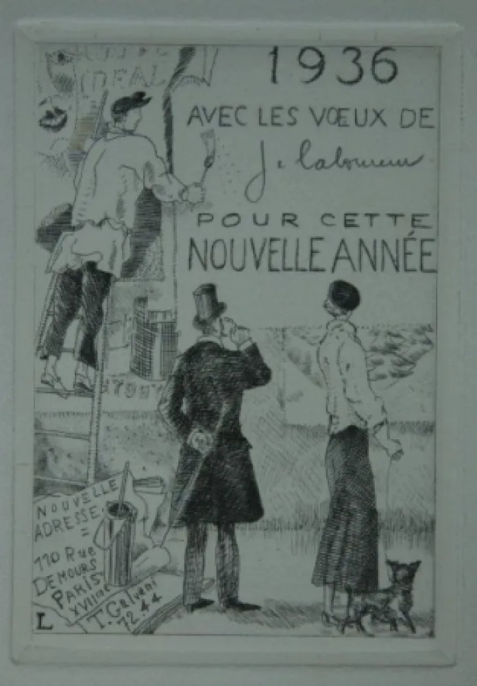Aguafuerte Laboureur - Le Colleur d’affiches